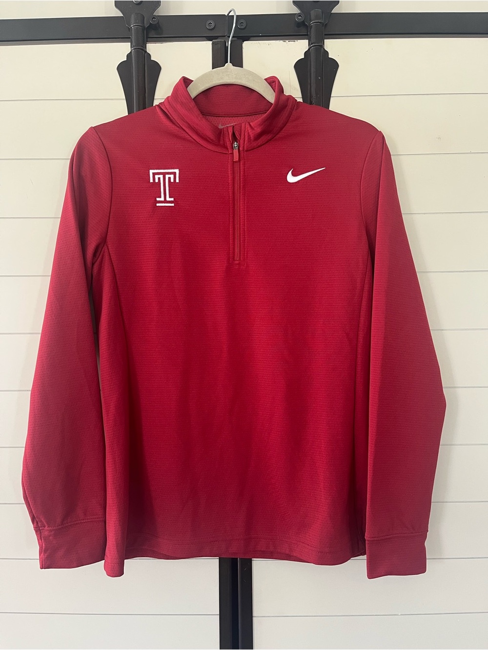 Nike Temple Maroon Quarter-Zip Dri Fit Pullover Women’s Small - College Fan Gear